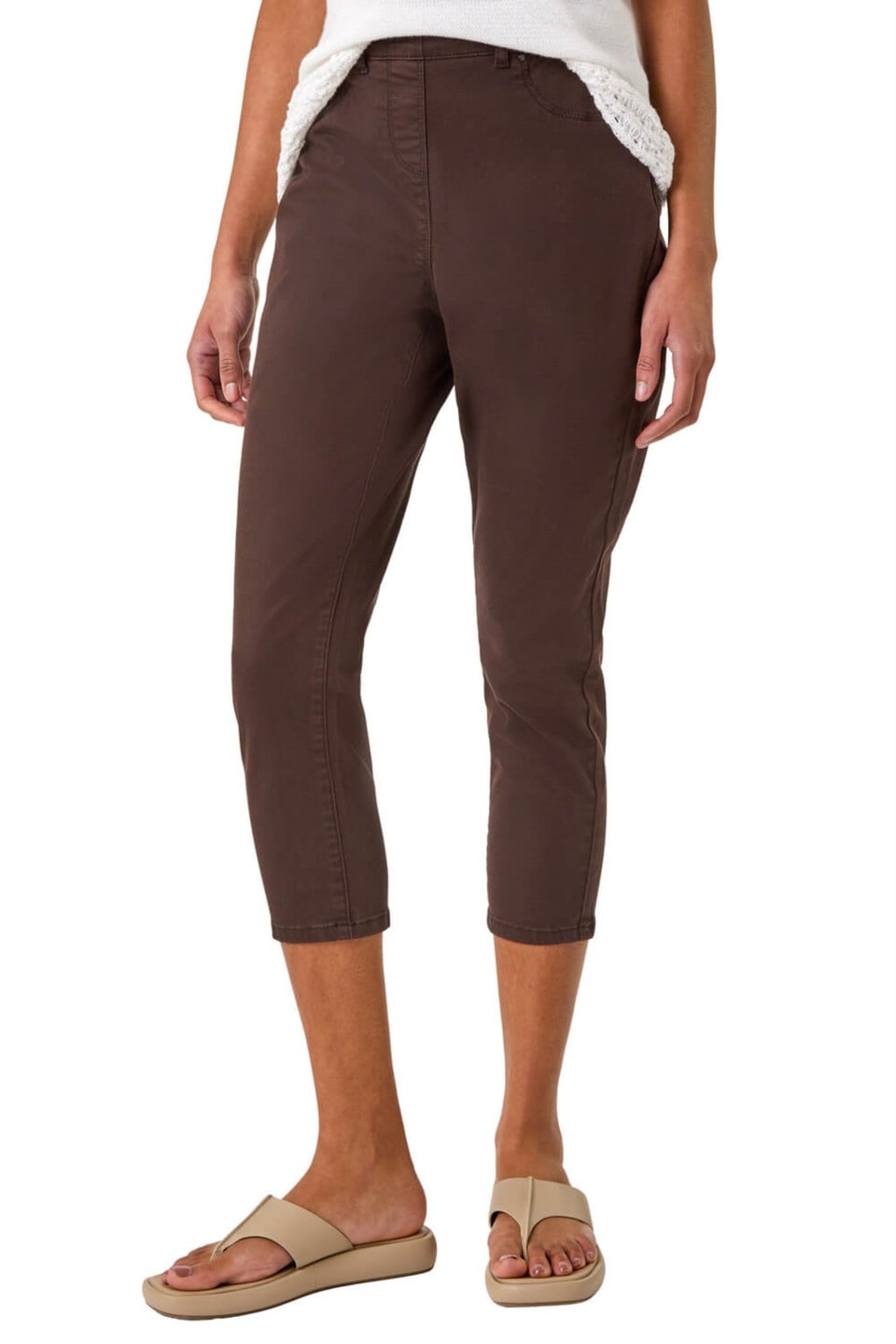 Roman Chocolate Cropped Stretch Denim Jegging