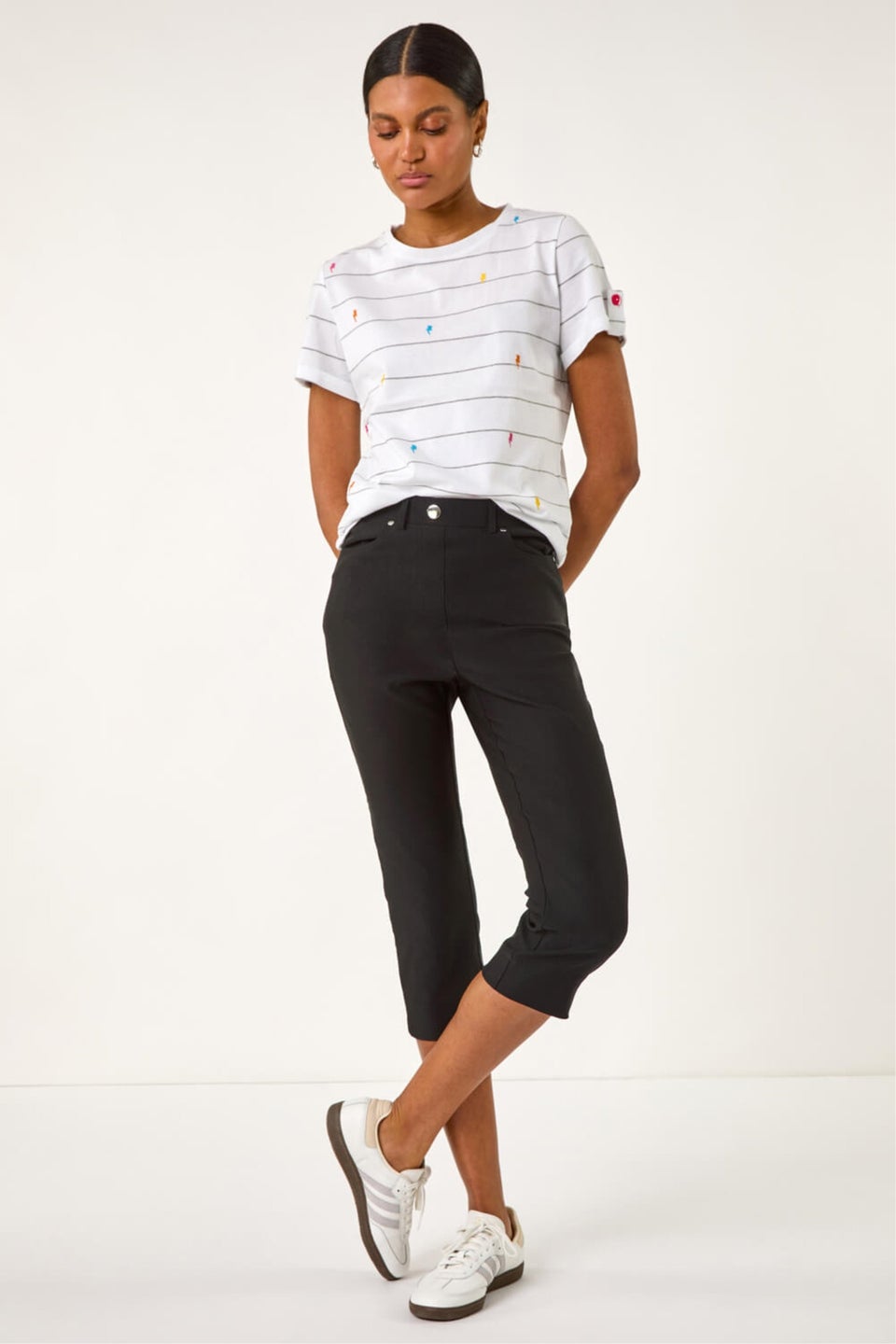 Roman Black Lift Sculpt Shape Cropped Stretch Trouser