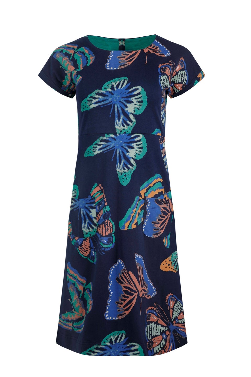 Weird Fish Dark Blue Tallahassee Jersey Dress
