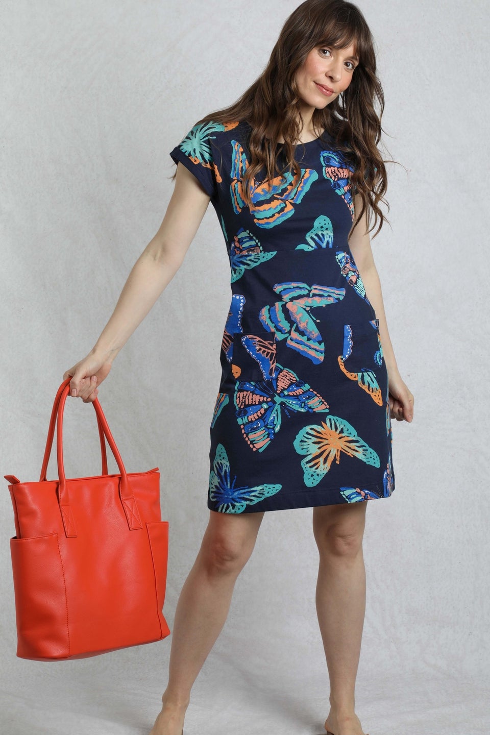 Weird Fish Dark Blue Tallahassee Jersey Dress