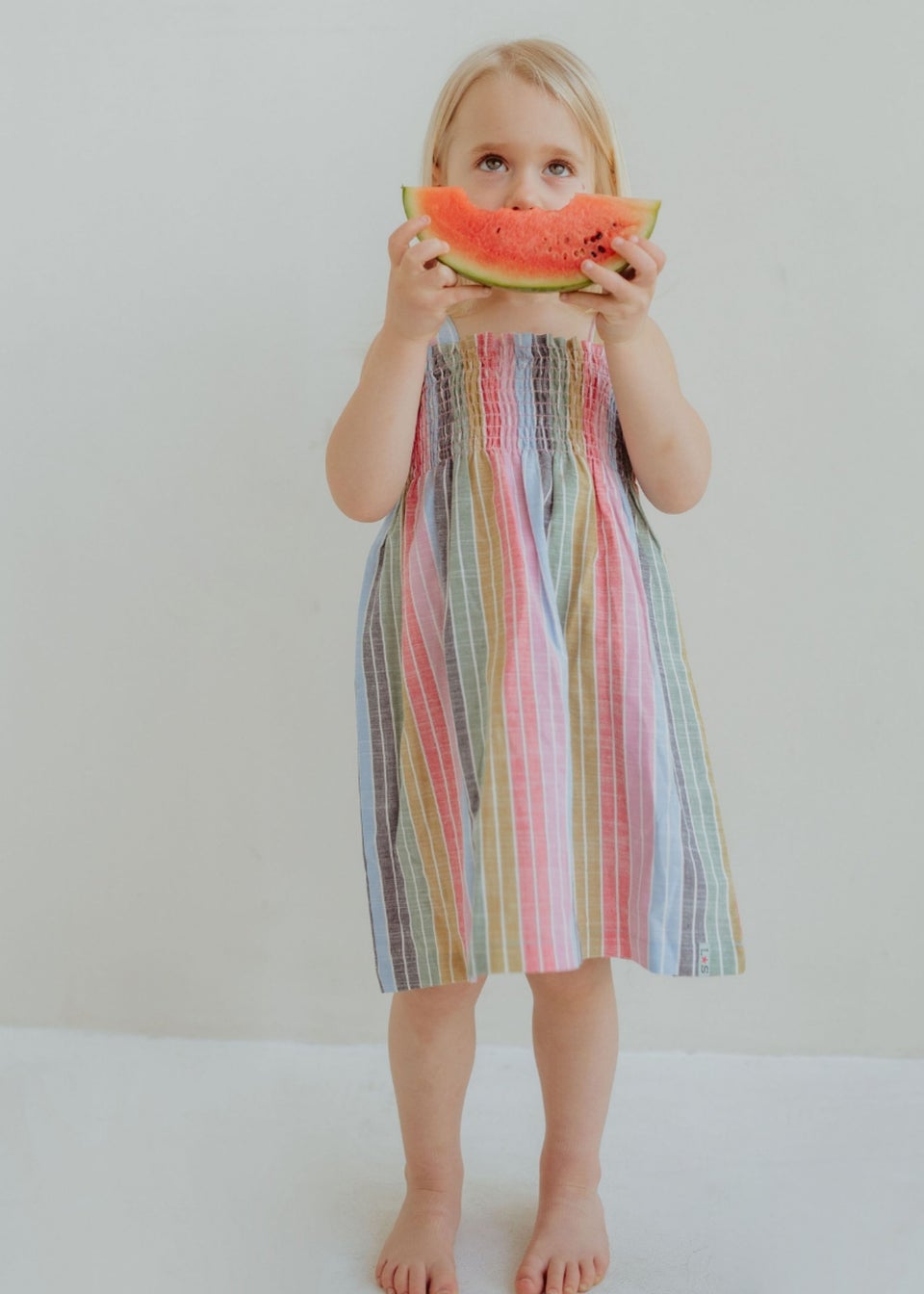 Lilly & Sid Multicoloured Rainbow Stripe Print Dress (0-8 Years)
