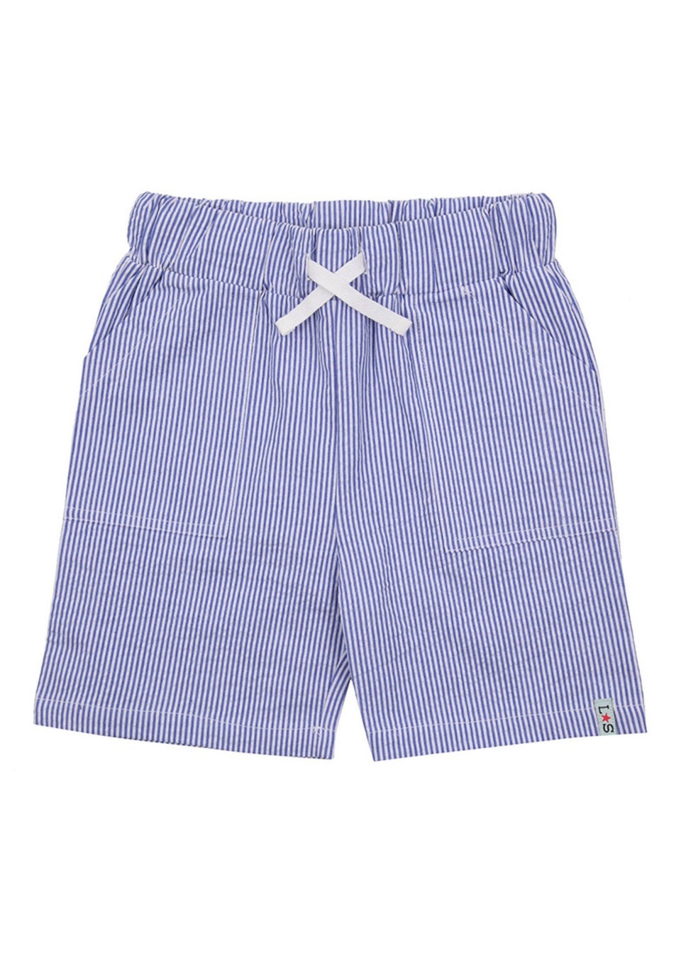 Lilly & Sid Lilly & Sid Blue Stripe Print Shorts(3-8 Years)