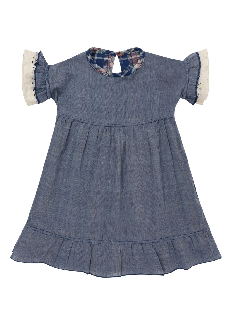 Lilly & Sid Navy Check Print Dress (0-8 Years)