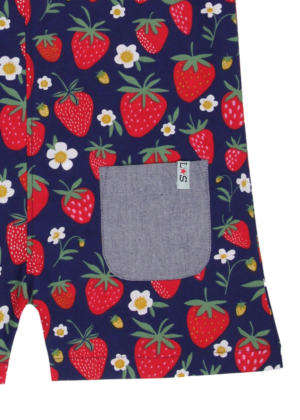 Lilly & Sid Red Strawberry Print Dungarees (0-8 Years)