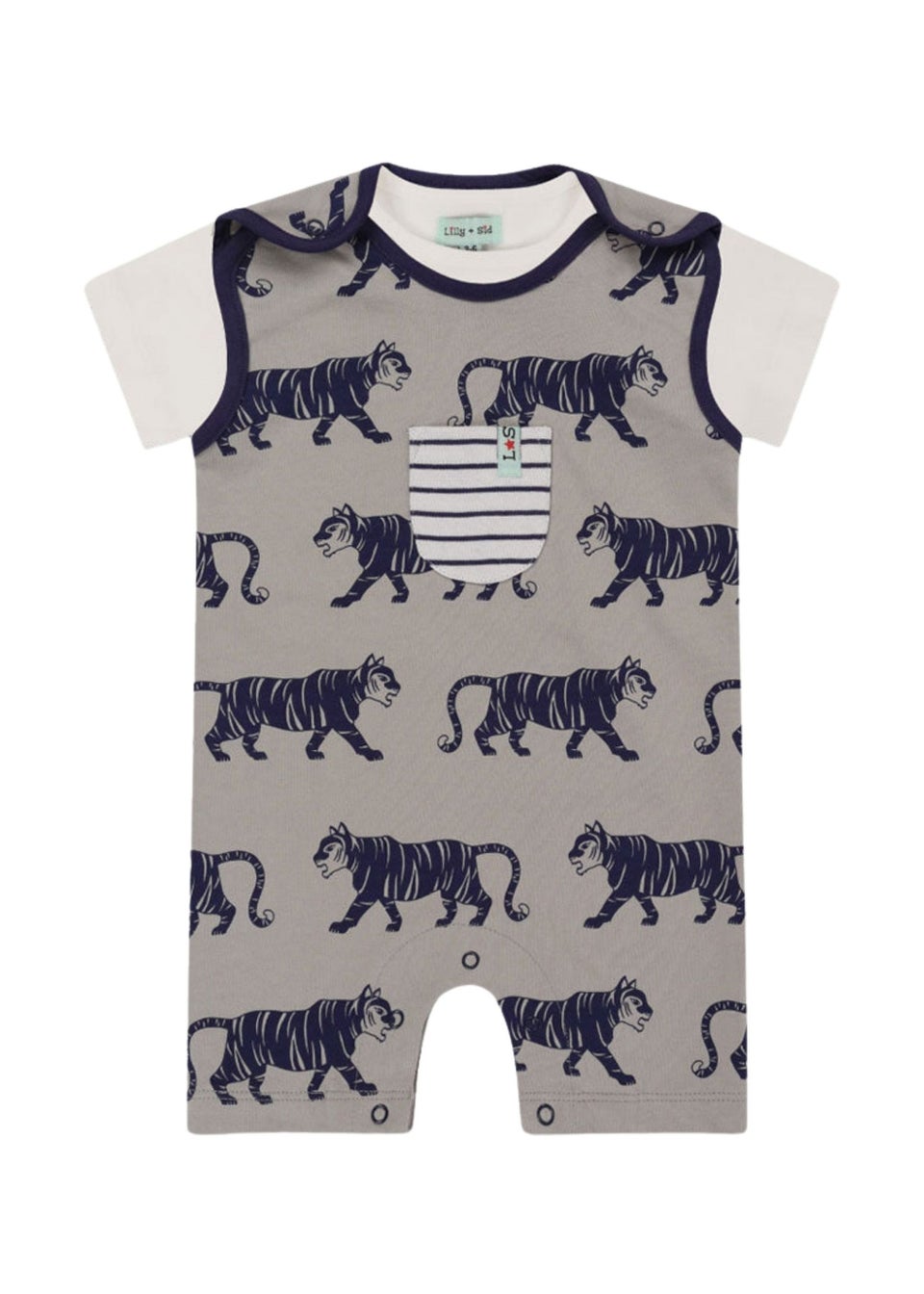 Lilly & Sid Multicoloured Tiger Print Top & Romper Set (0- 24 Months)