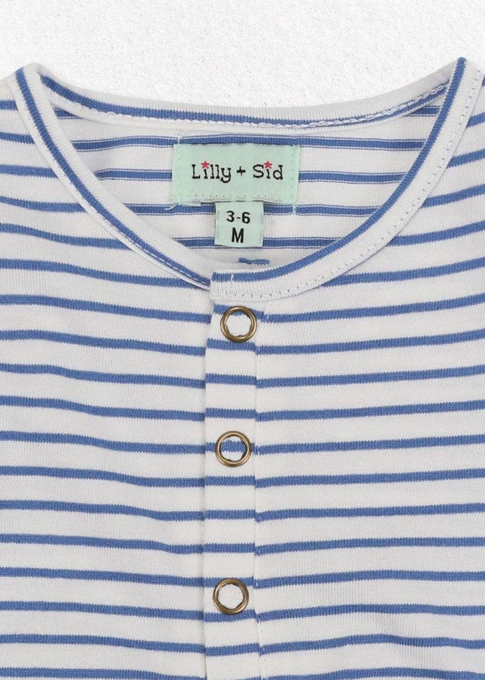 Lilly & Sid Blue Stripe Print Romper (0-12 Months)