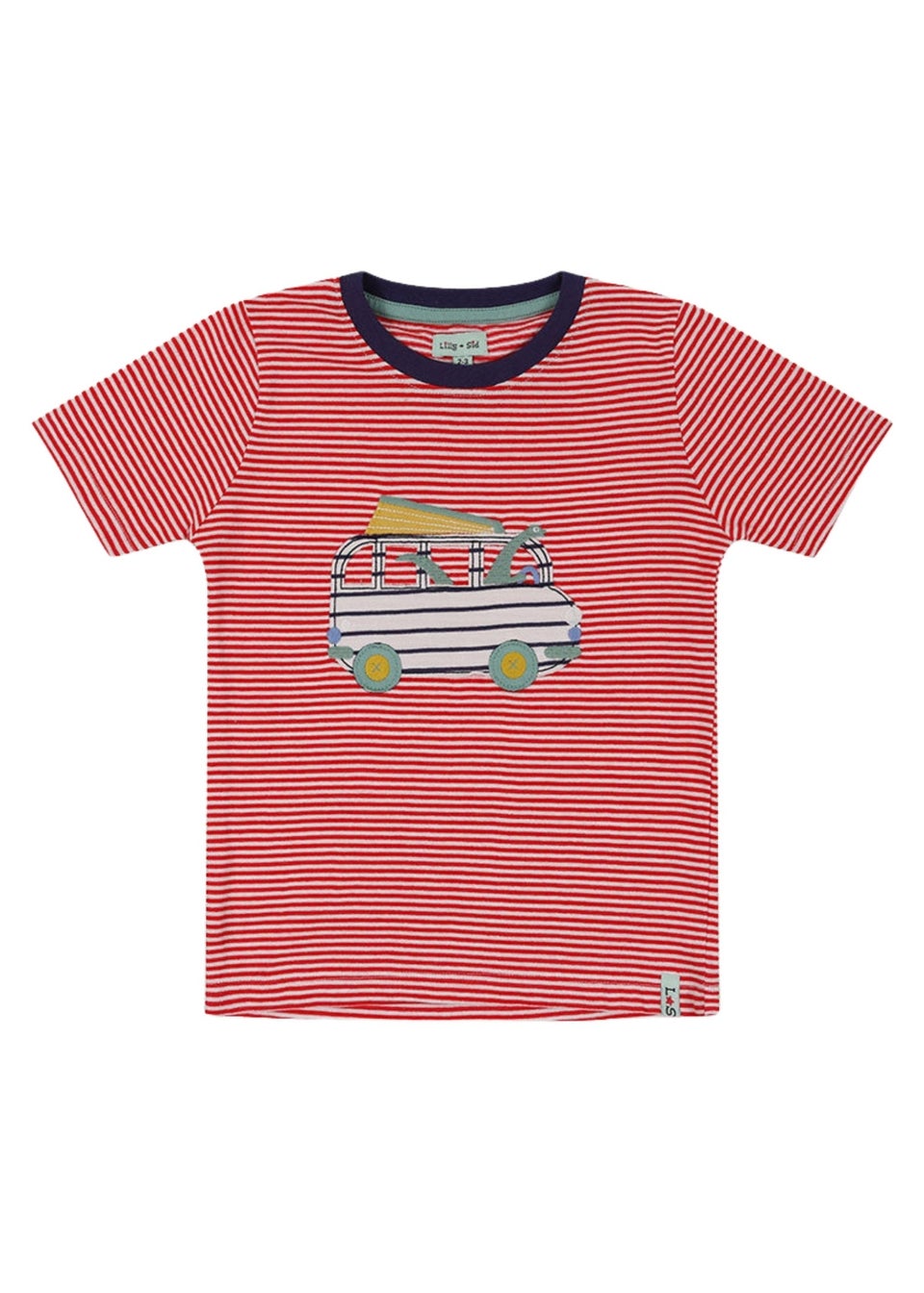 Lilly & Sid Red Car Applique T- Shirt (24 Months- 8 Years)