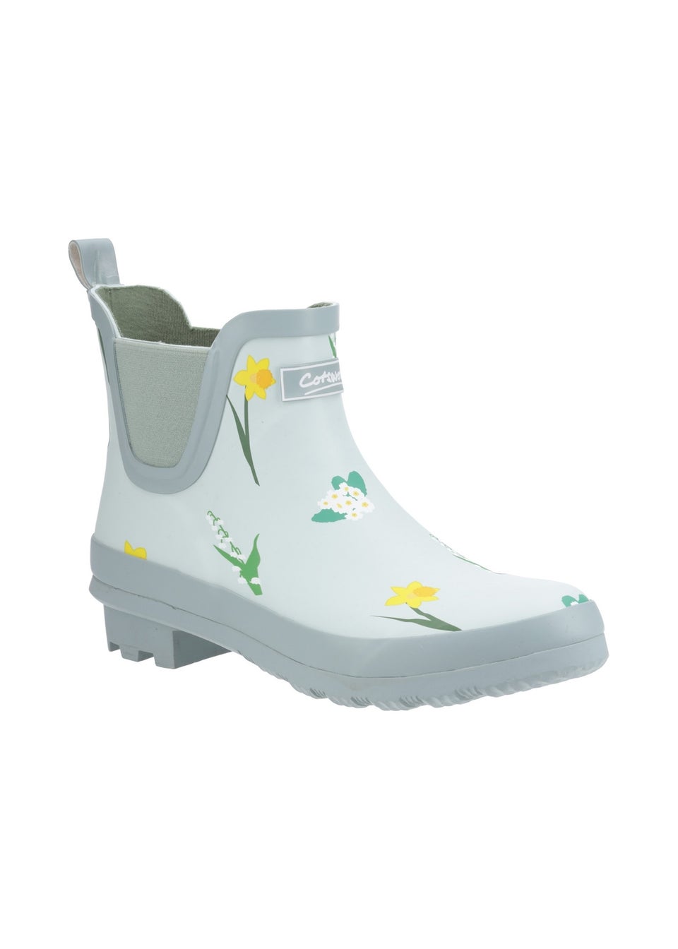 Cotswold Pale Green Wildflower Ankle Wellingtons