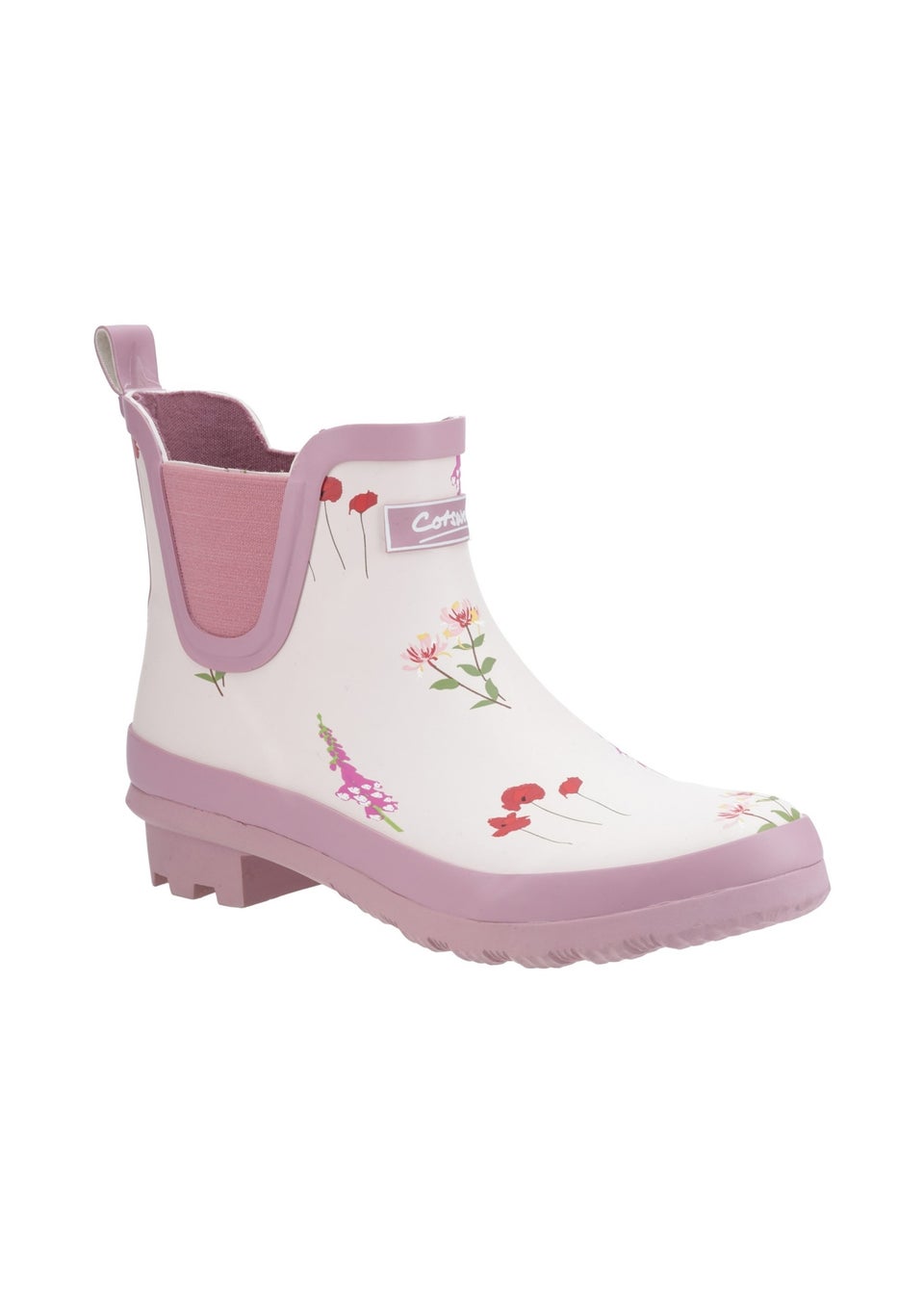Cotswold Pink Wildflower Ankle Wellingtons
