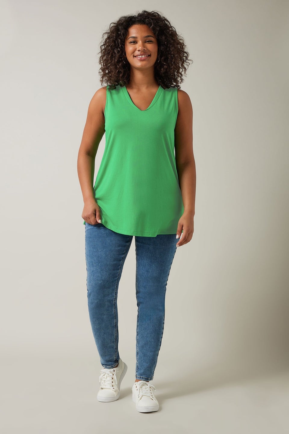 Evans Curve Green Modal Rich Vest Top