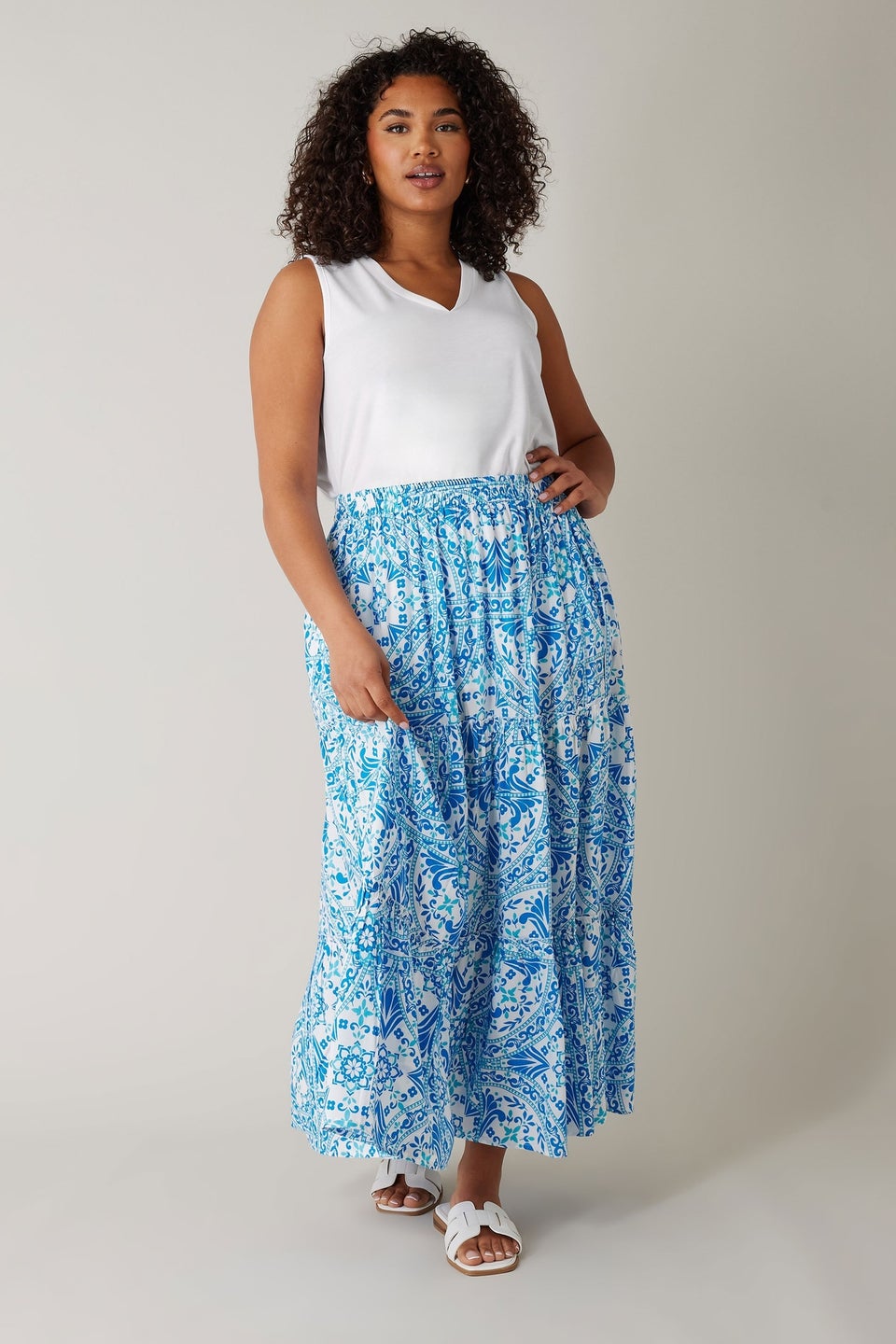 Evans Curve White Modal Rich Vest Top