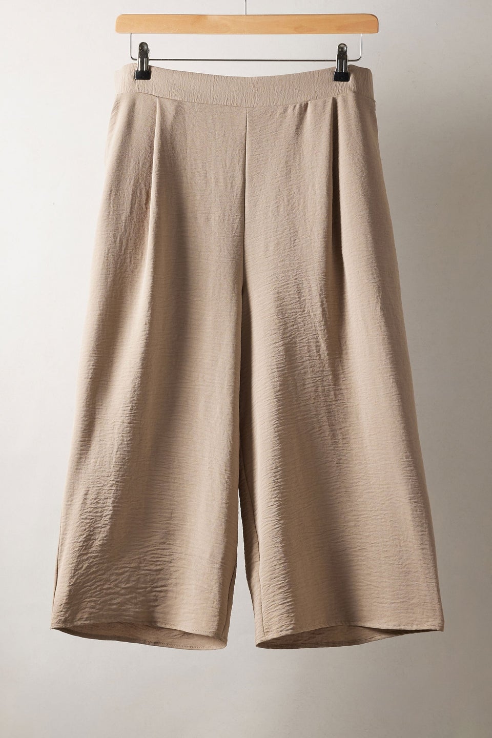 Evans Curve Taupe Brown Cropped Pocket Culottes