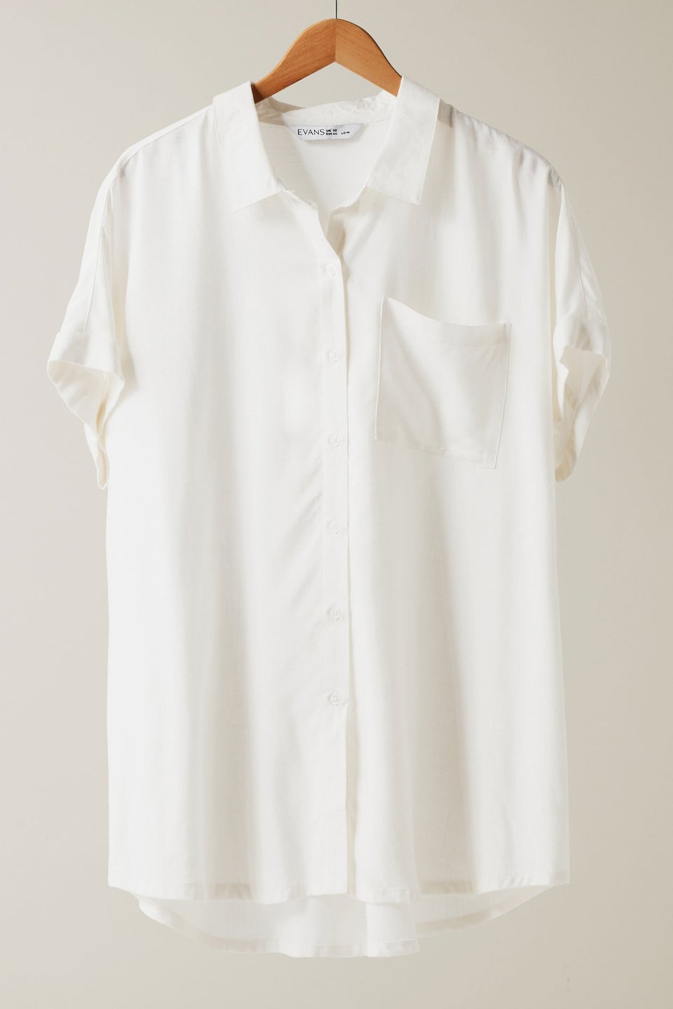 EVANS Curve White Dipped Hem Shirt