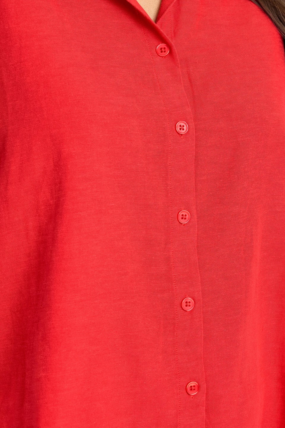 Evans Curve Red Linen Shirt