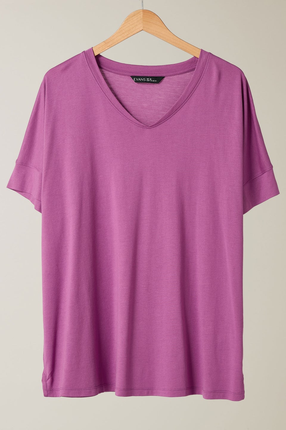 Evans Curve Pink Short Sleeve Modal Rich T-Shirt