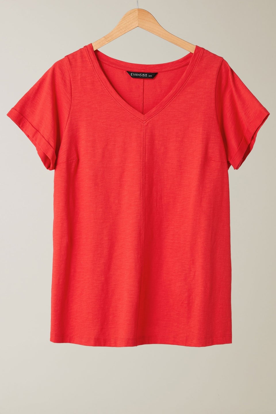 Evans Curve Poppy Red Premium Cotton T-Shirt