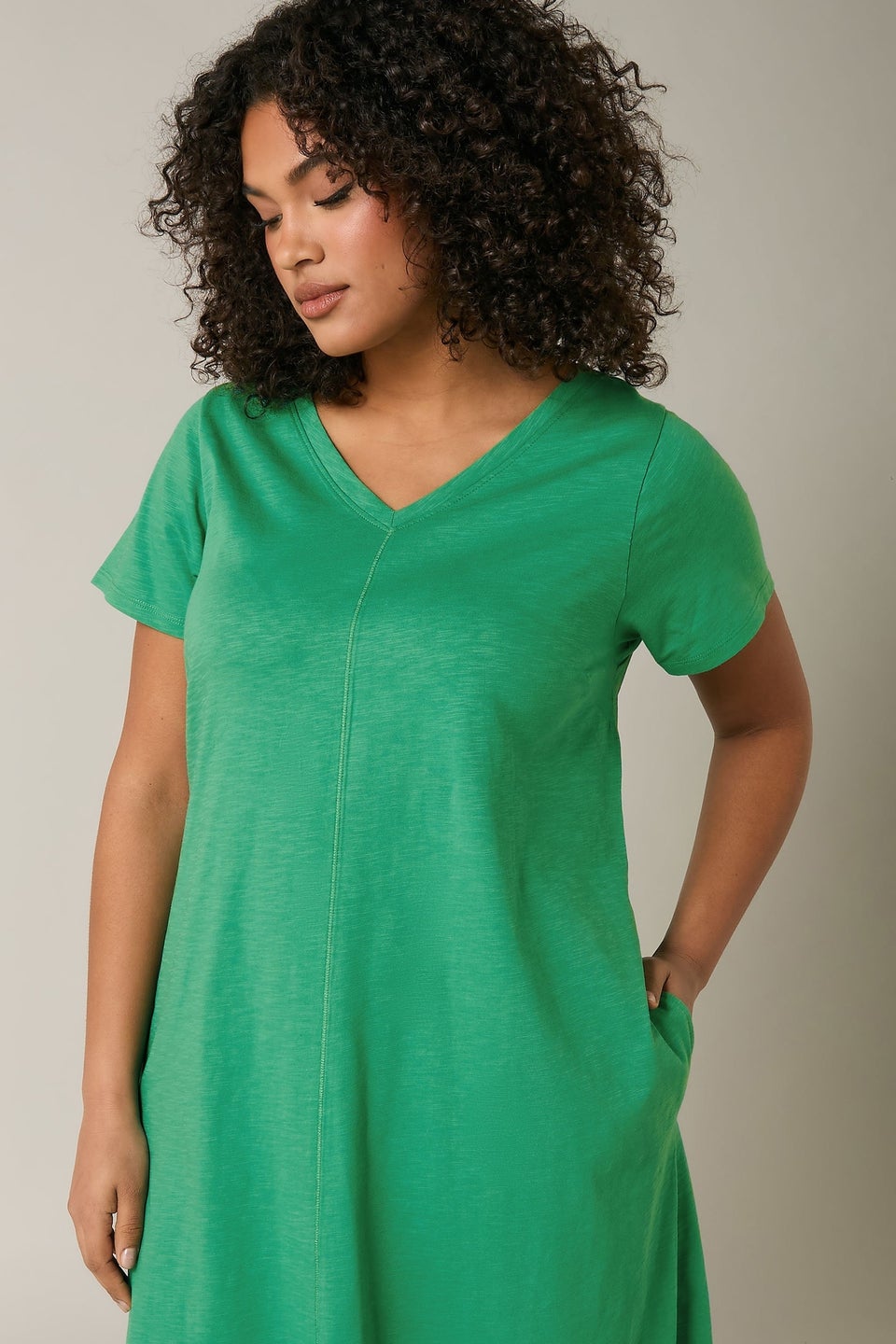 Evans Curve Teal Green Premium Cotton Dress