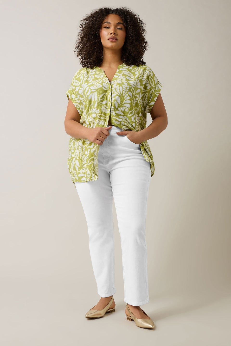 Evans Curve White Denim Straight Leg Jeans