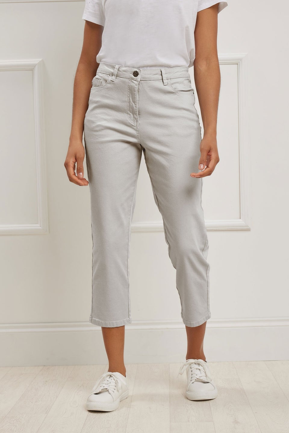 M&Co Light Grey Cropped Jeans