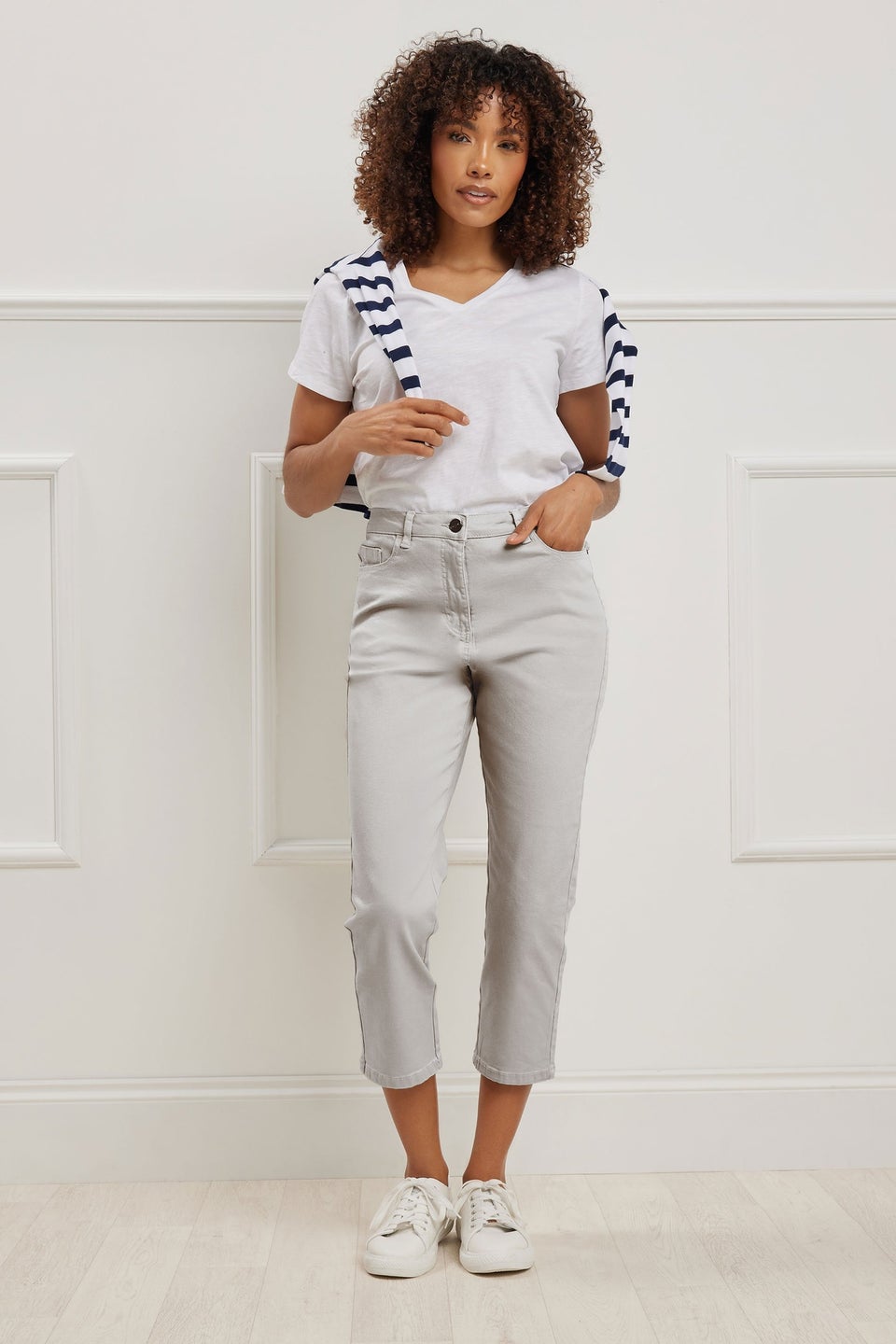 M&Co Light Grey Cropped Jeans