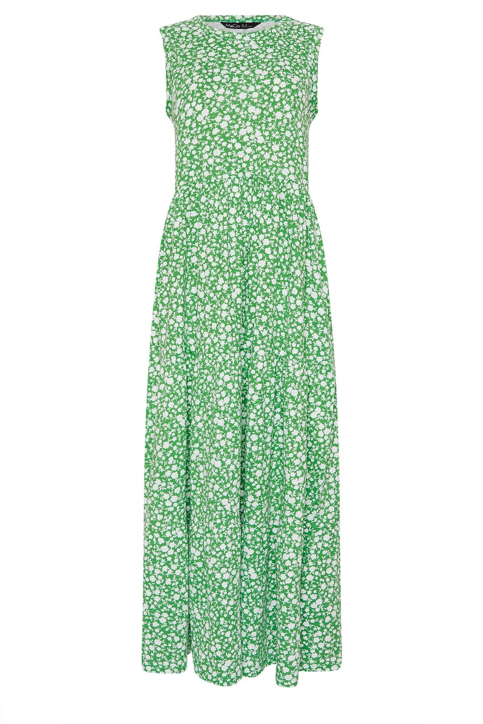 M&Co Green Ditsy Floral Sleeveless Midi Dress