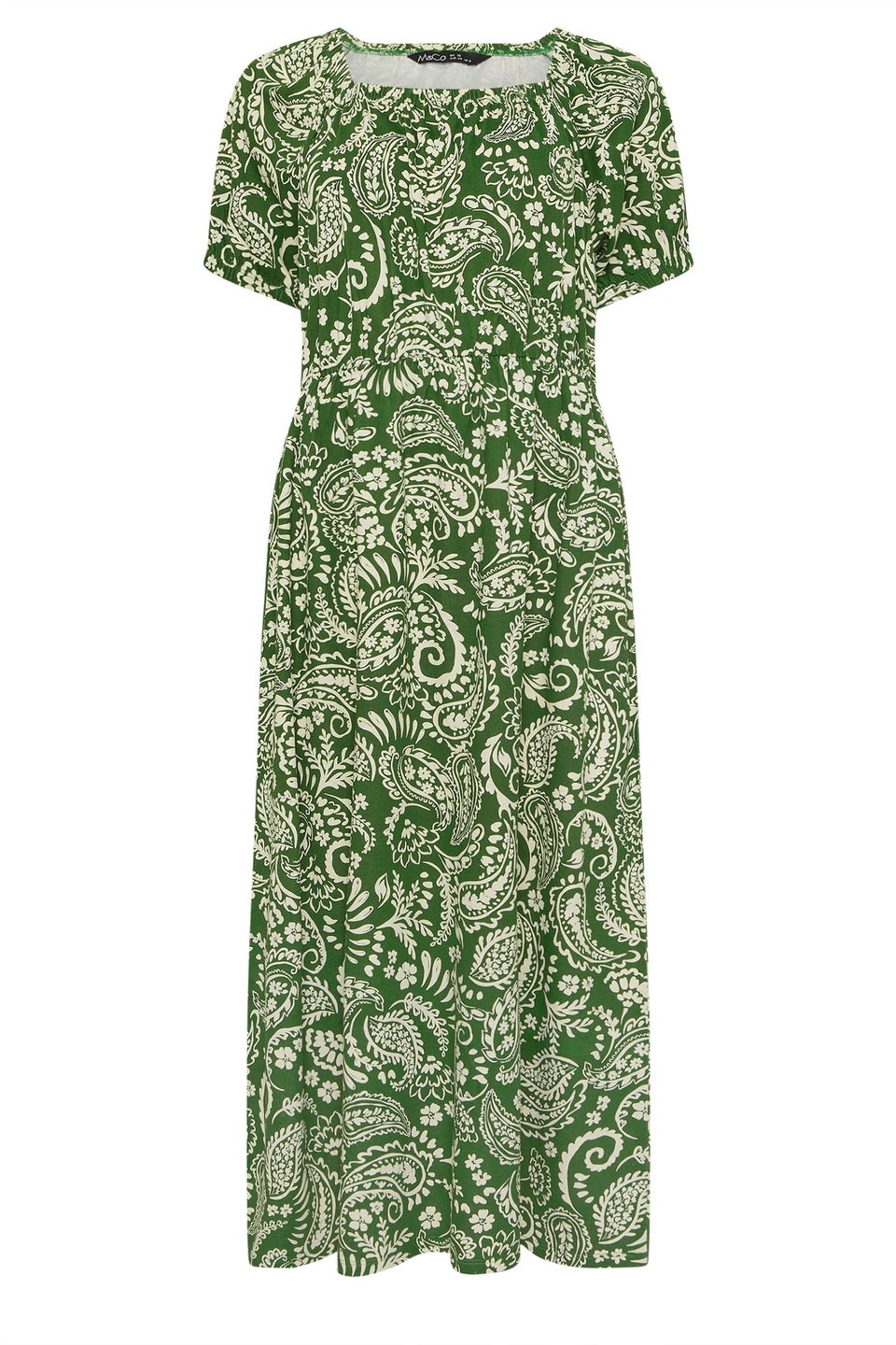 M&Co Green Paisley Print Midi Dress