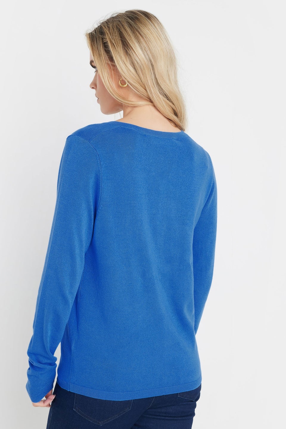 M&Co Petite Blue Button Up Cardigan