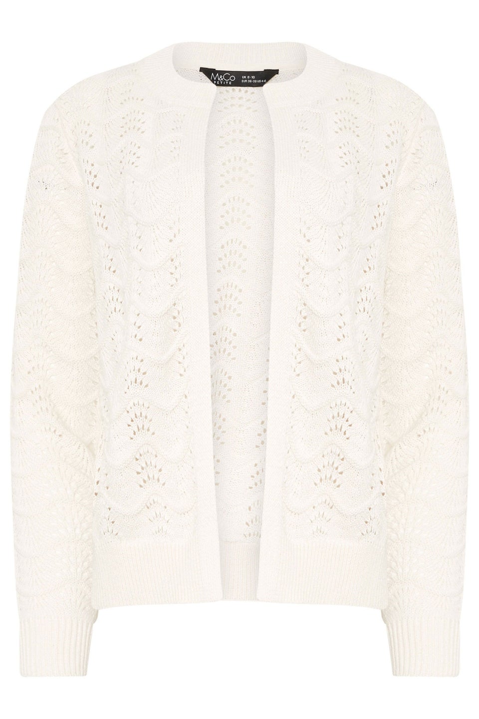 M&Co Petite Cream Pointelle Knitted Cardigan
