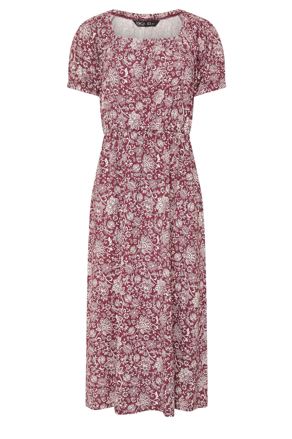 M&Co Petite Red Floral Print Midi Dress