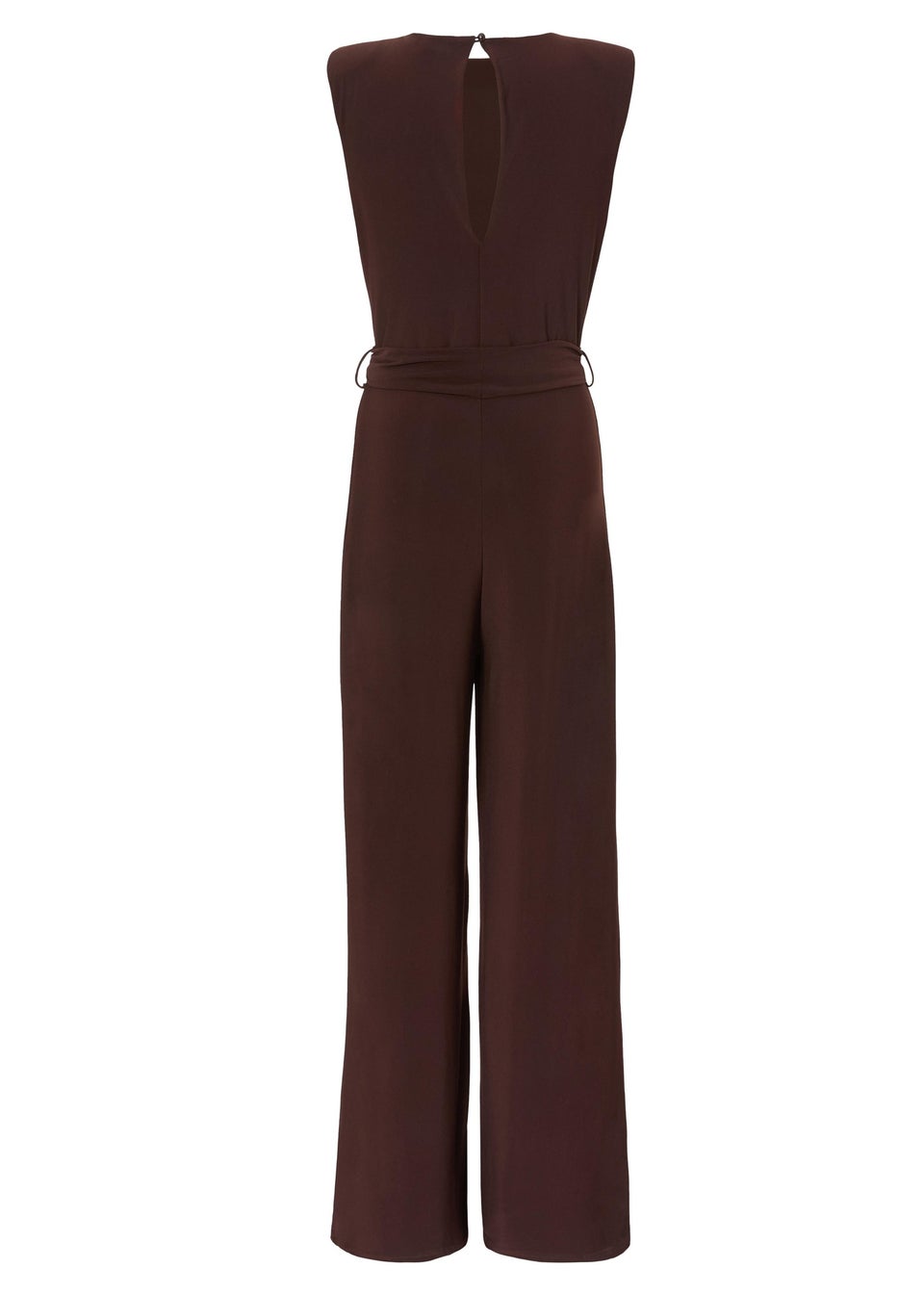 Quiz Brown Tie Waist Jumpsuit