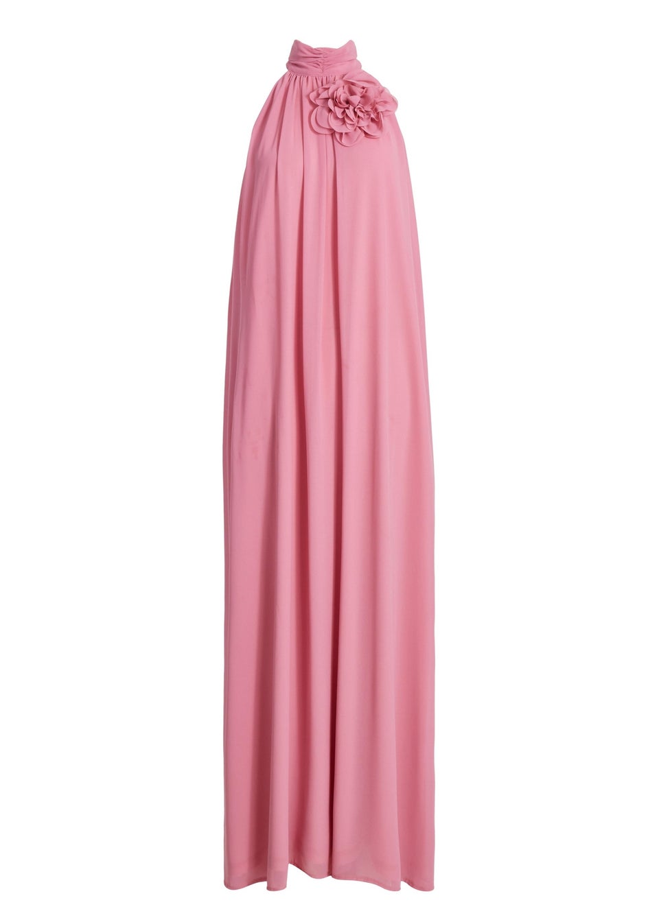Quiz Pink Chiffon Corsage Maxi Dress