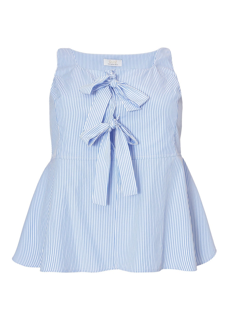 Quiz Blue Curve Striped Top