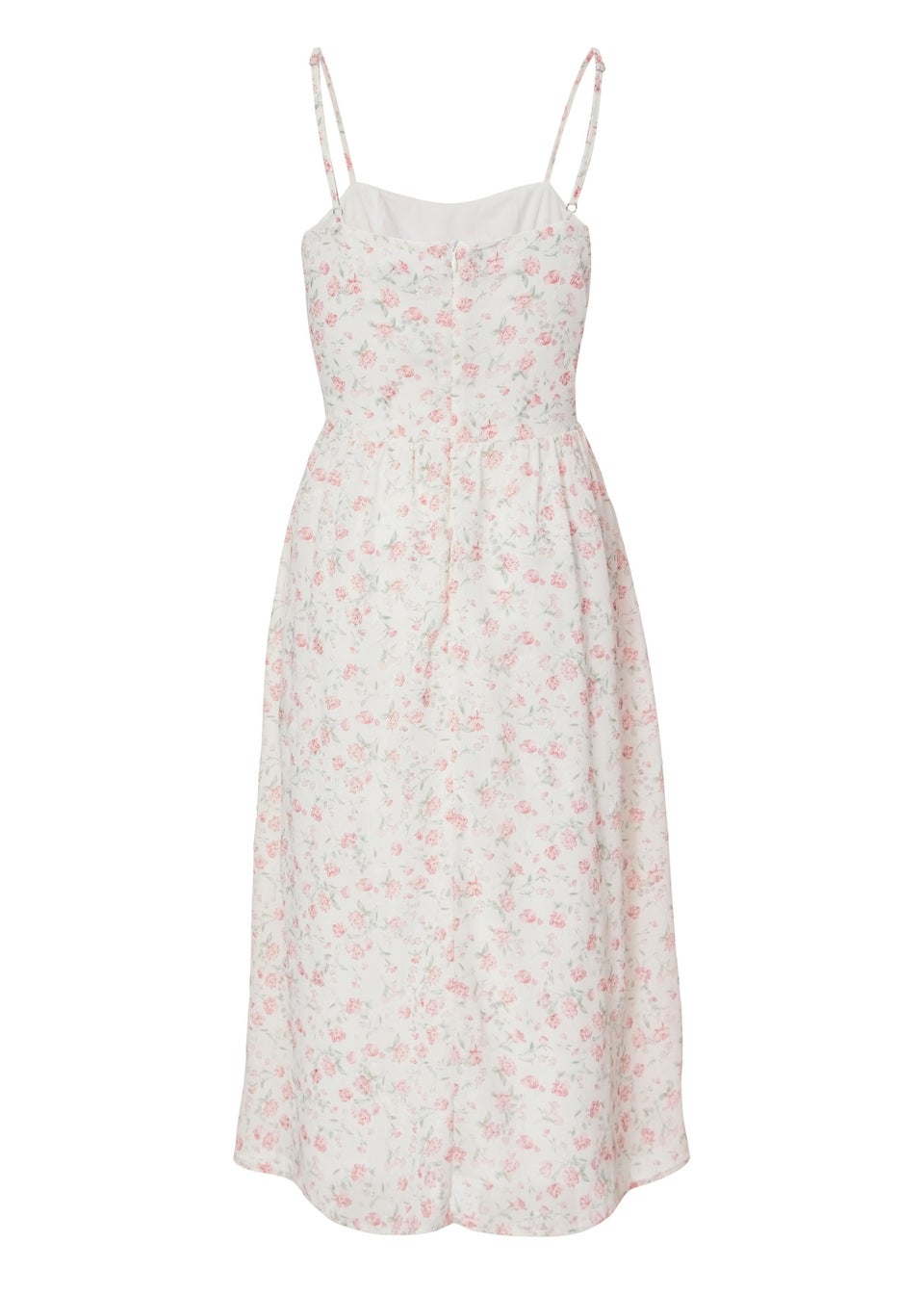 Quiz White Petite Floral Print Midi Dress