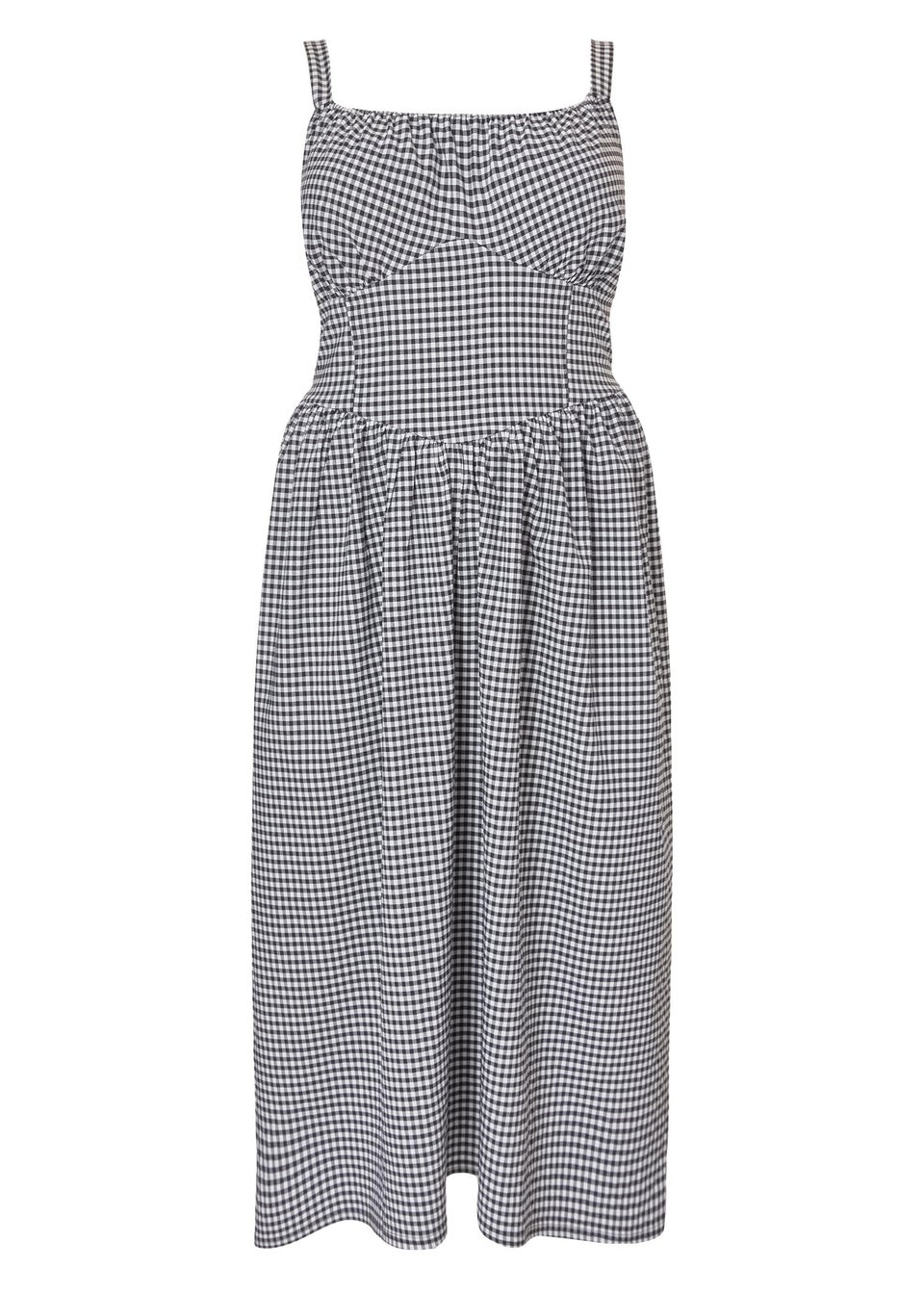 Quiz Black Curve Gingham Midaxi Dress