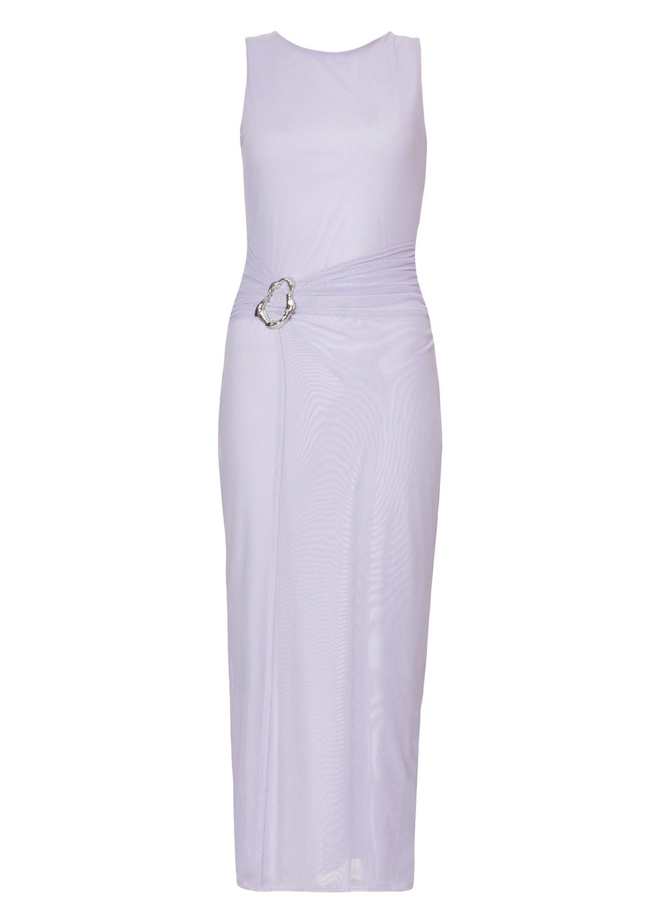 Quiz Lilac Mesh Buckle Midaxi Dress