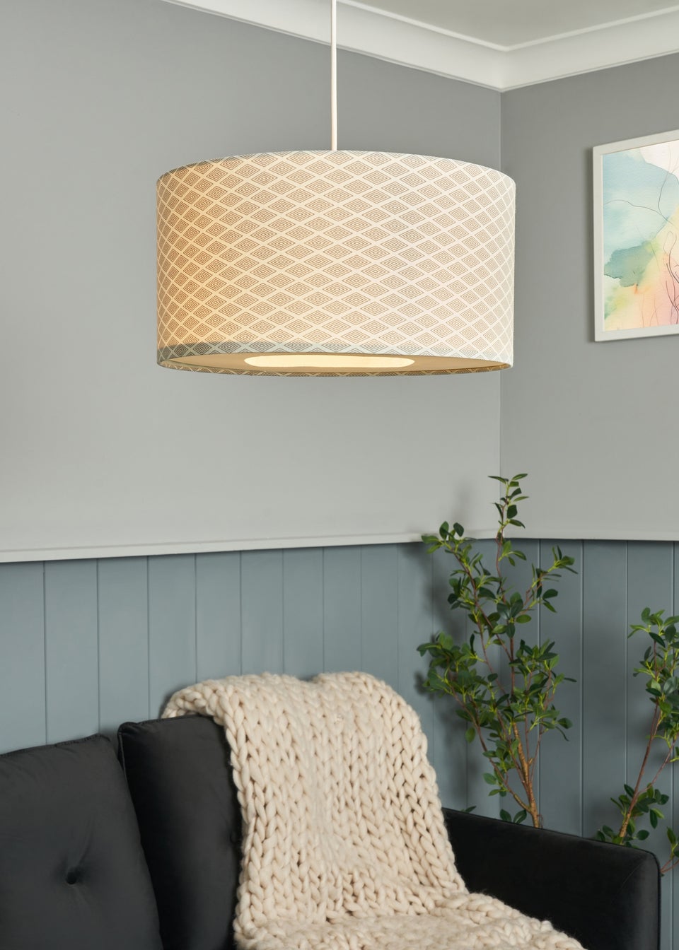 INLIGHT HARLE Easyfit Linen Shade with Diffuser Grey (20cm x 40cm)