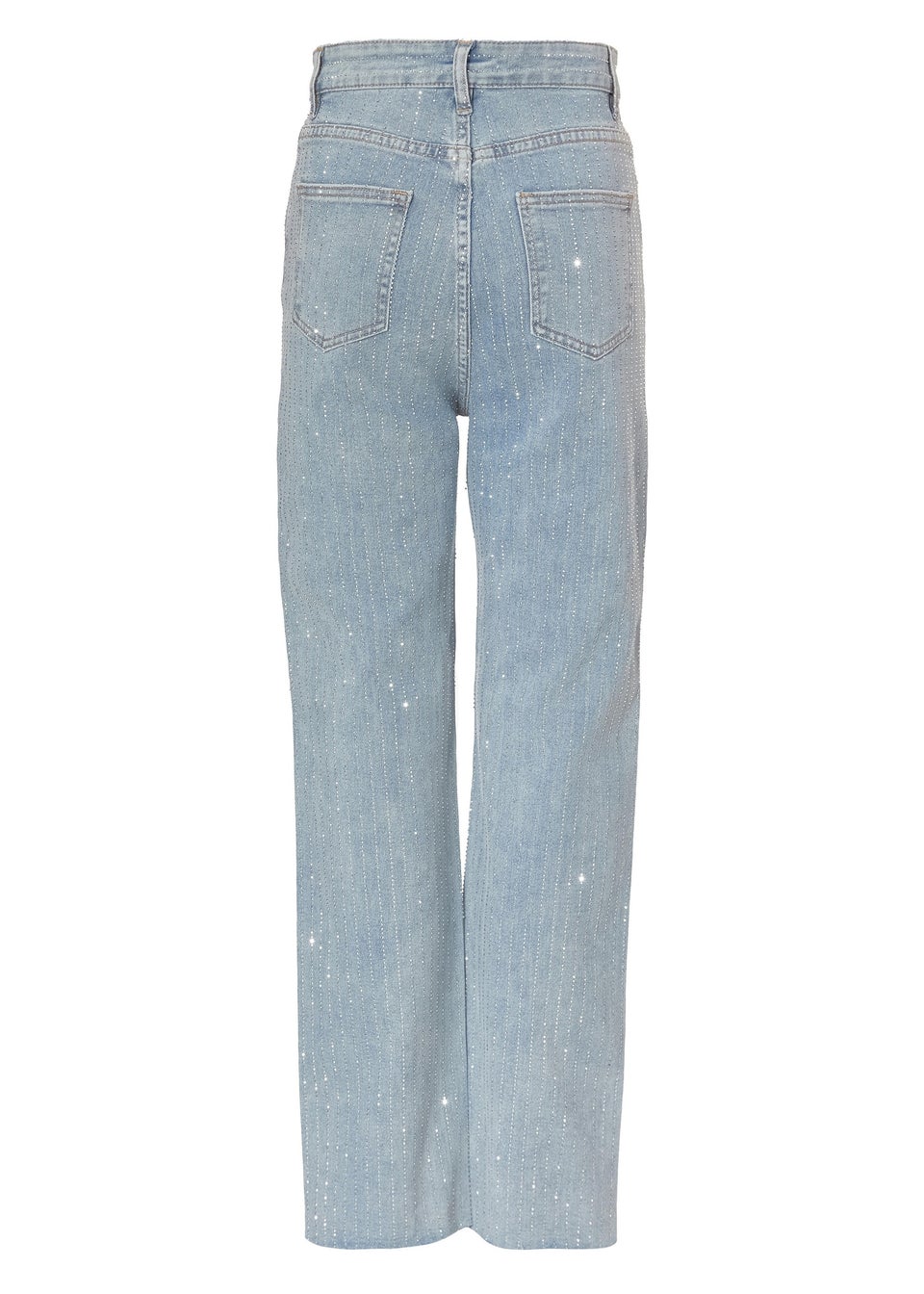 Quiz Blue Denim Diamante Stripe Jeans