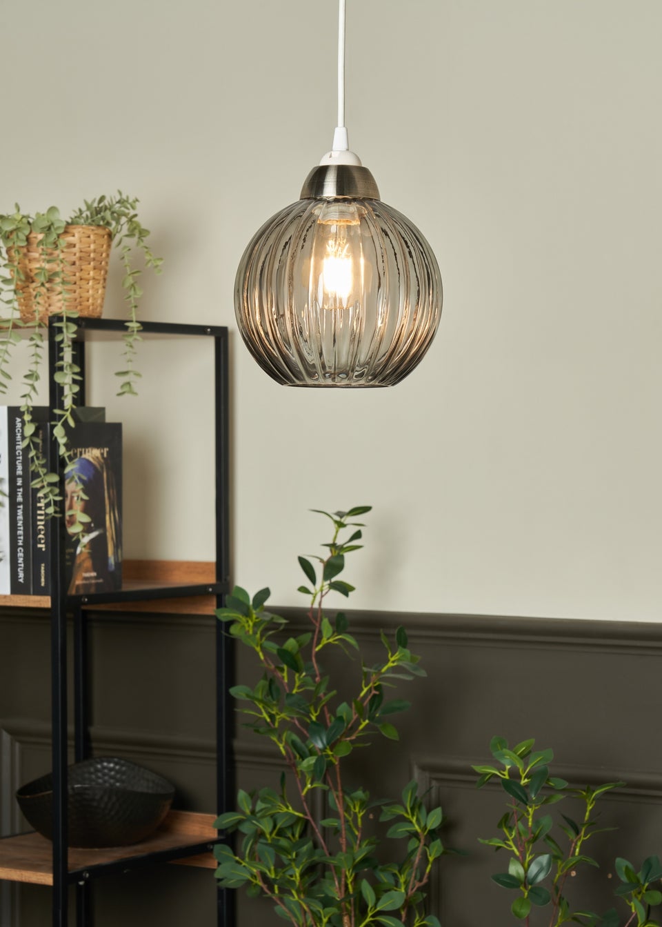 INLIGHT LIZZY Easyfit Ribbed Glass Smoke (18cm x 18cm)