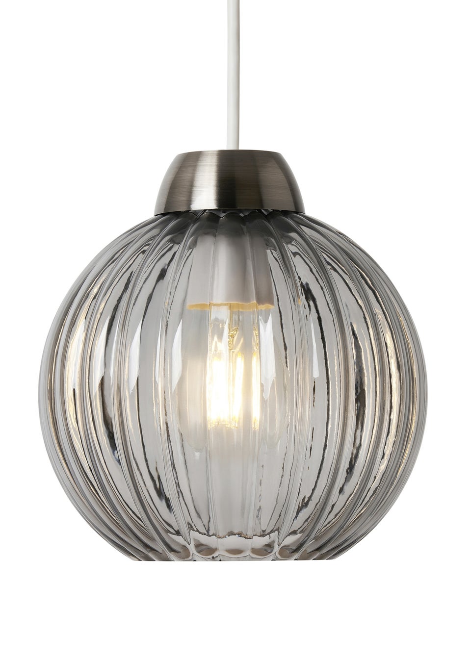 INLIGHT LIZZY Easyfit Ribbed Glass Smoke (18cm x 18cm)