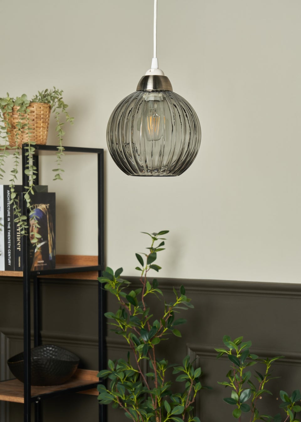 INLIGHT LIZZY Easyfit Ribbed Glass Smoke (18cm x 18cm)