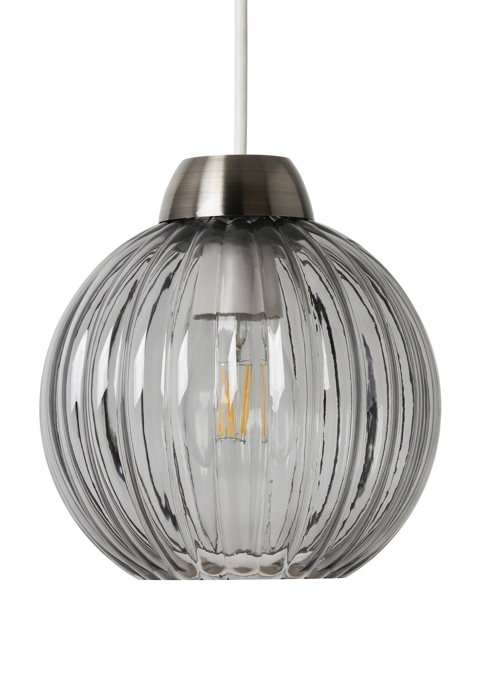INLIGHT LIZZY Easyfit Ribbed Glass Smoke (18cm x 18cm)
