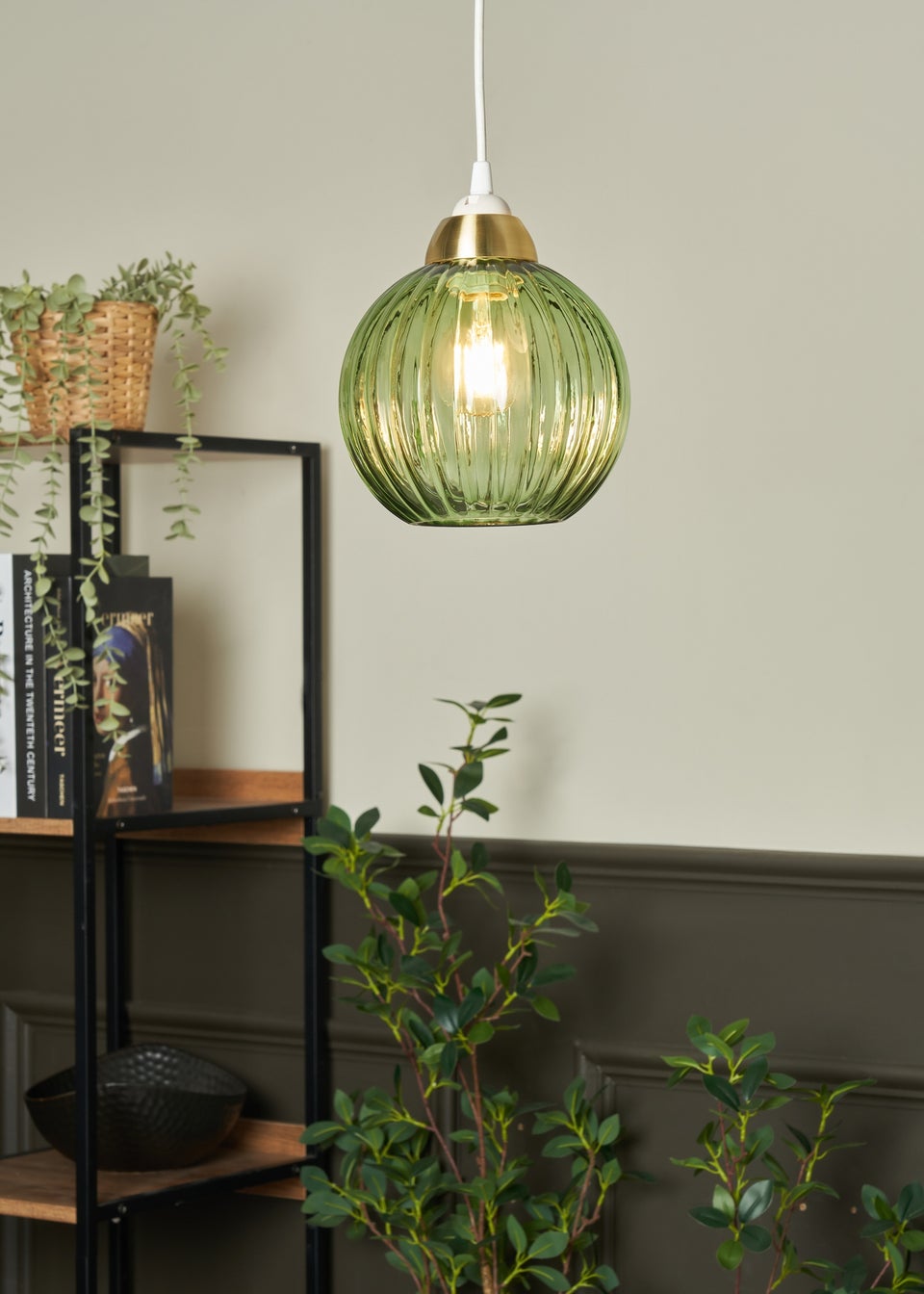 INLIGHT LIZZY Easyfit Ribbed Glass Green (18cm x 18cm)