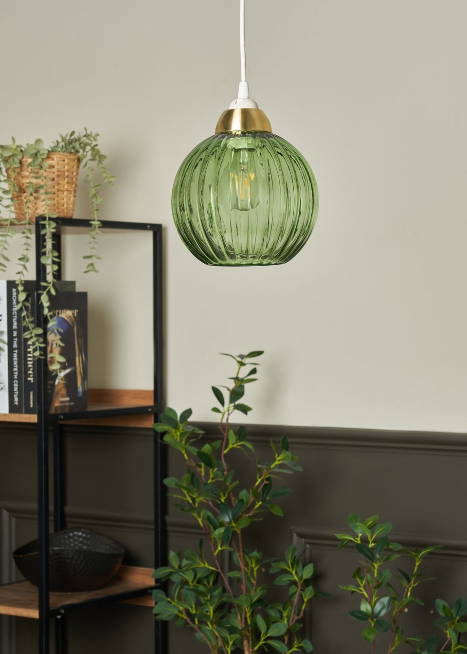 INLIGHT LIZZY Easyfit Ribbed Glass Green (18cm x 18cm)