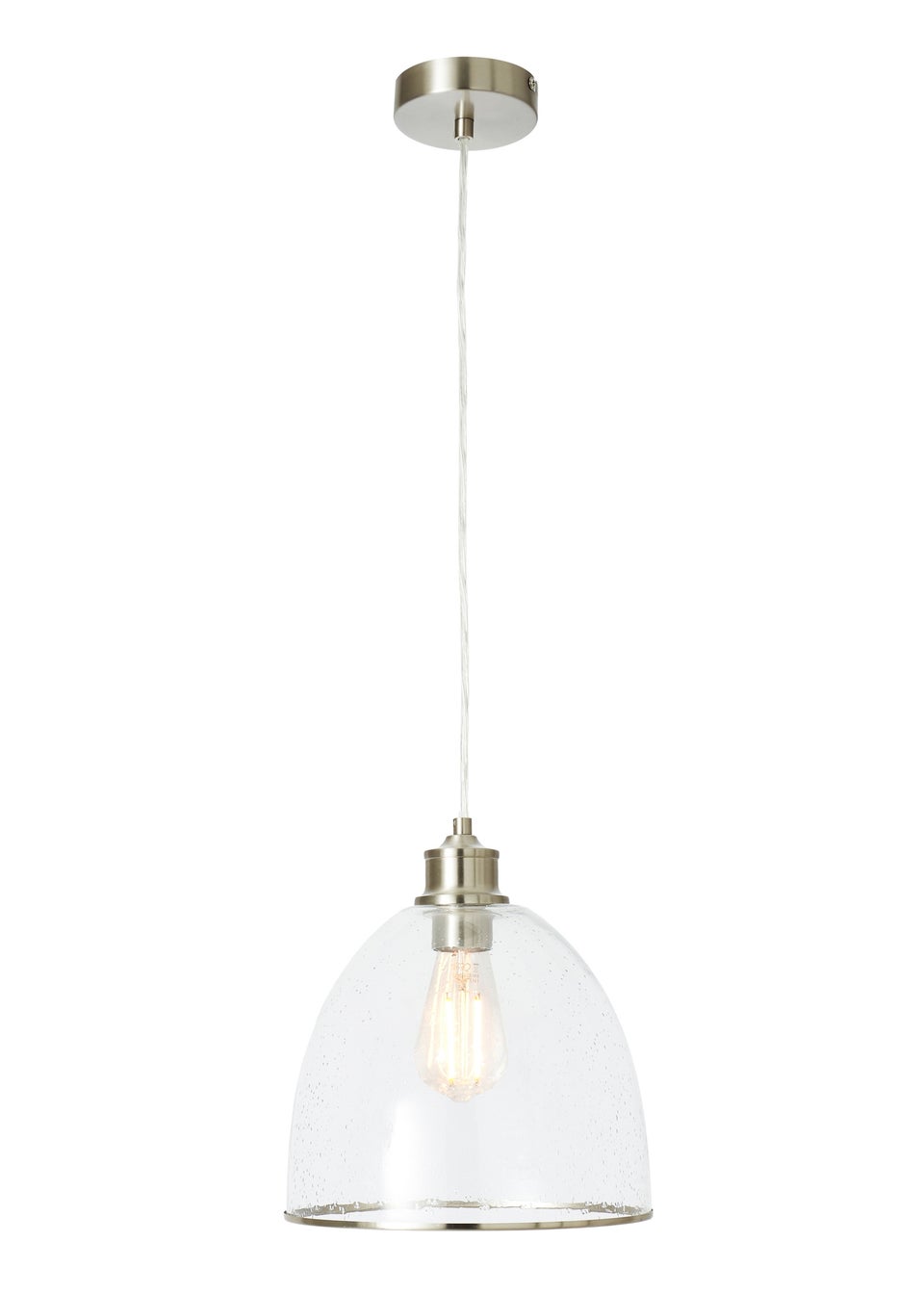 INLIGHT WRENLEE Bubble glass 1 Light Pendant Satin Nickel (45-135cm x 25cm)