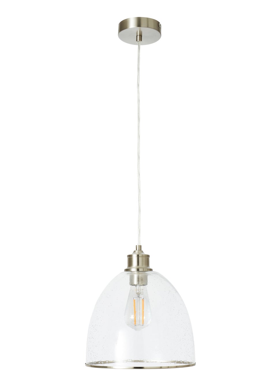 INLIGHT WRENLEE Bubble glass 1 Light Pendant Satin Nickel (45-135cm x 25cm)