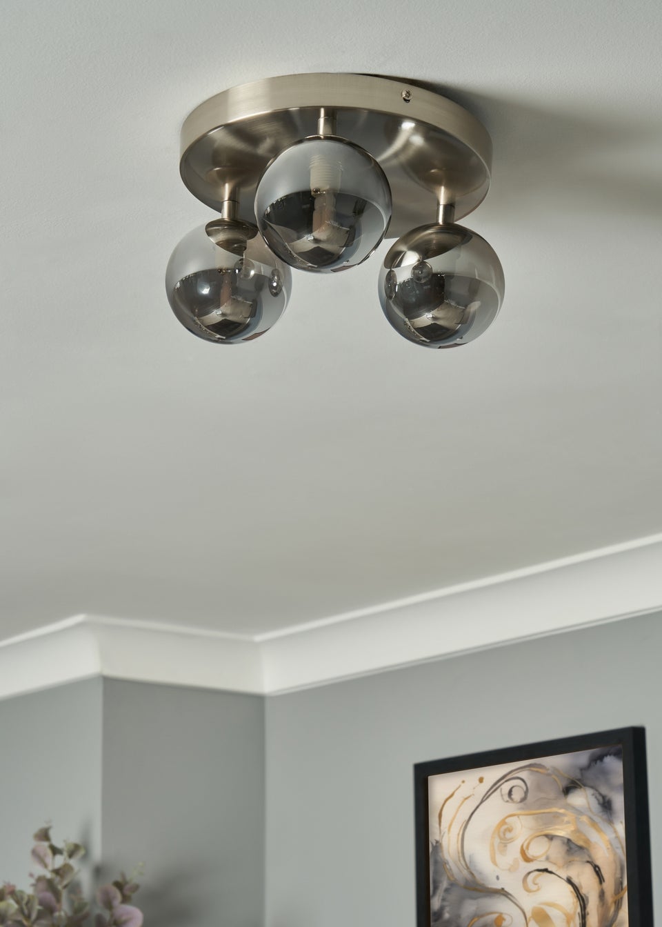 INLIGHT ODIE 3 Light Flush Nickel (13cm x 26cm)