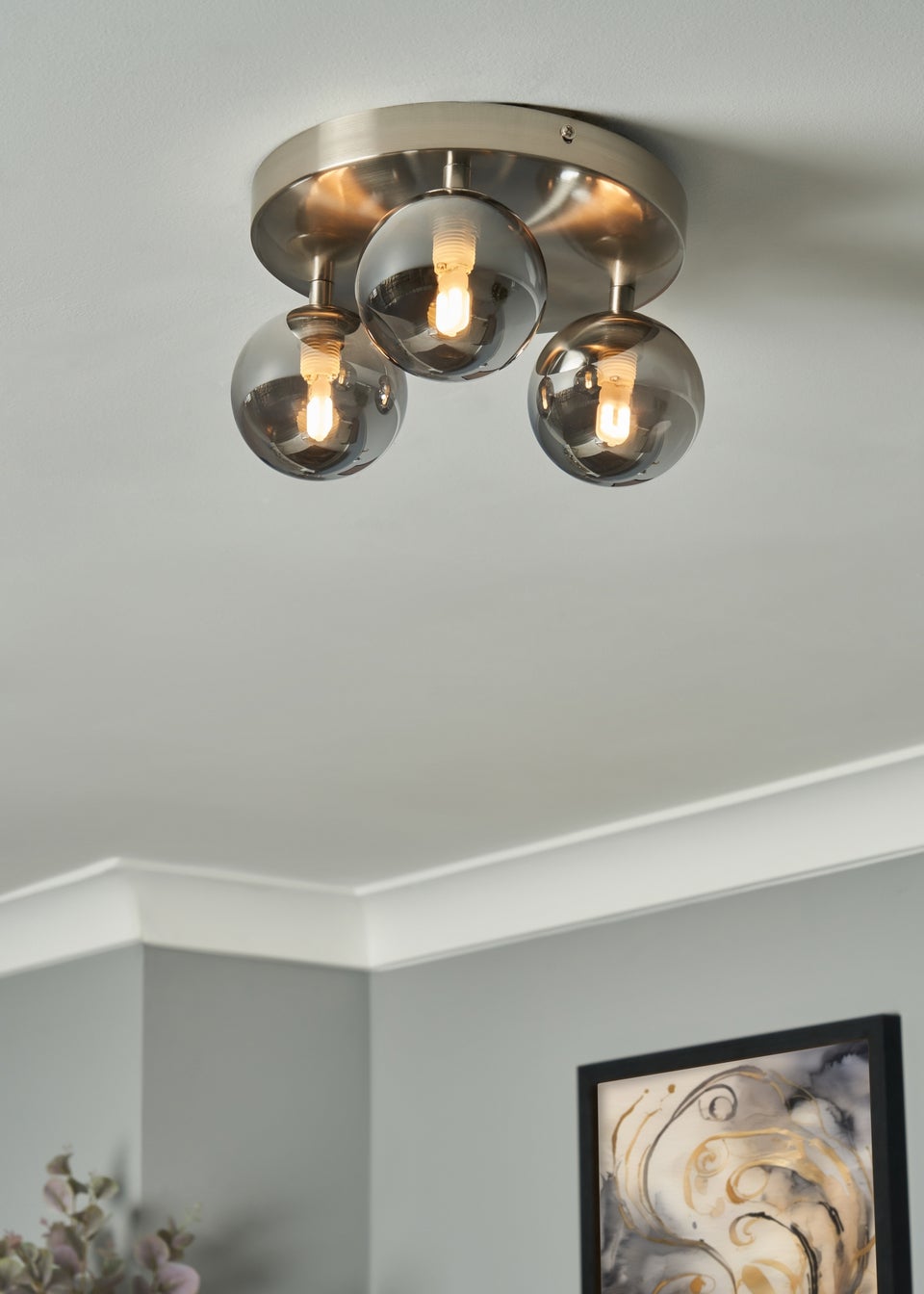 INLIGHT ODIE 3 Light Flush Nickel (13cm x 26cm)