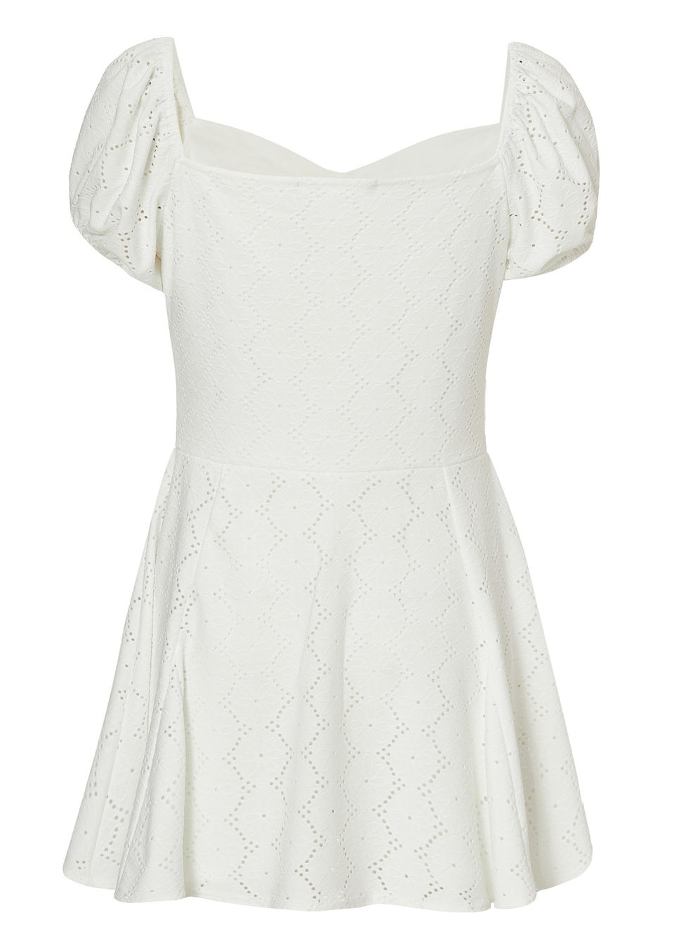 Quiz White Embroidered Milkmaid Playsuit