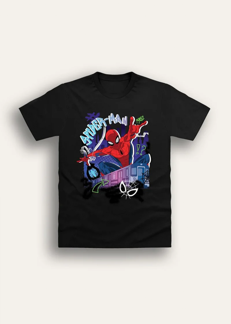Marvel Spiderman Boys Black T-Shirt (Ages 9 Years - 14 Years)