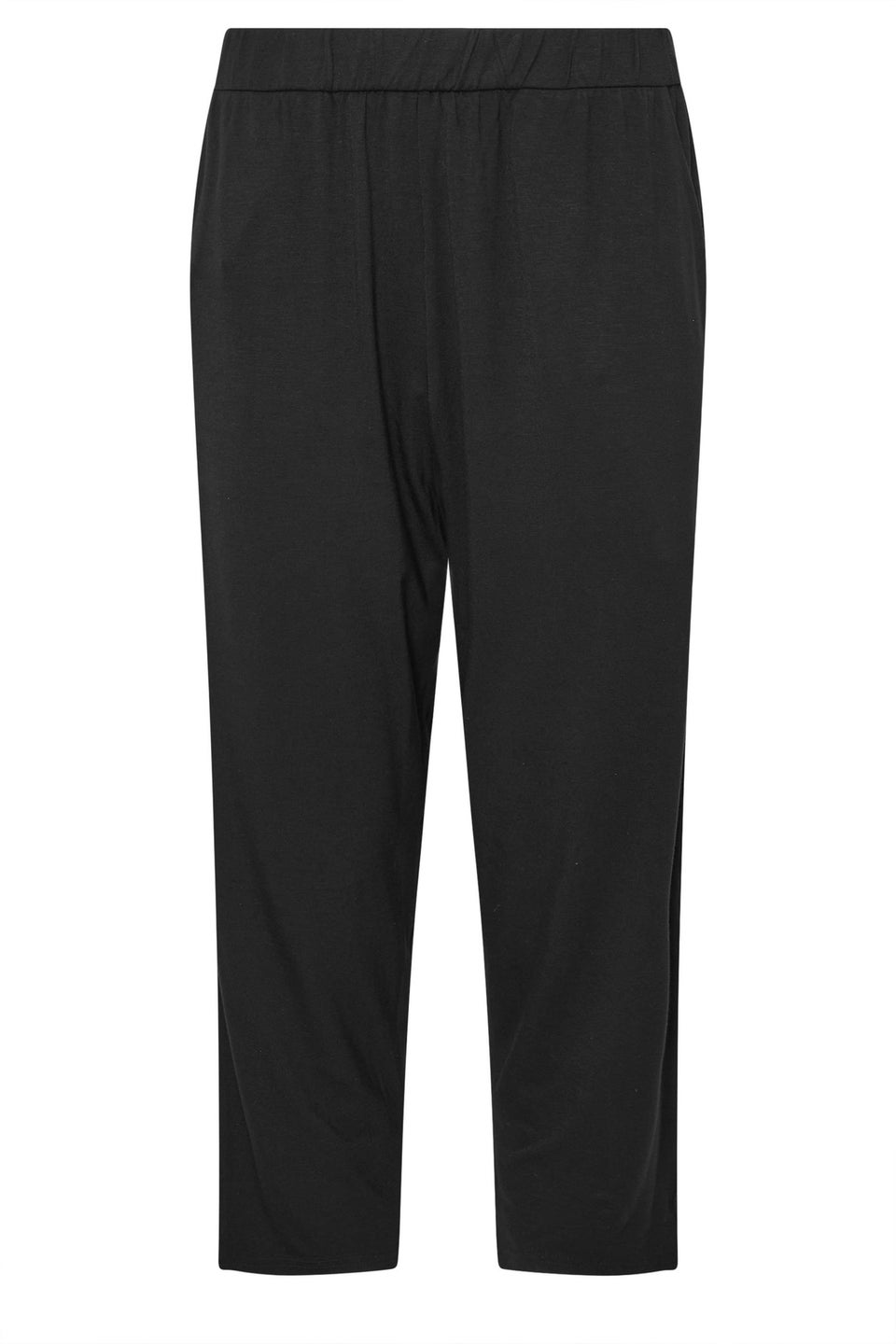 M&Co Black Elasticated Waist Cropped Hareem Trousers
